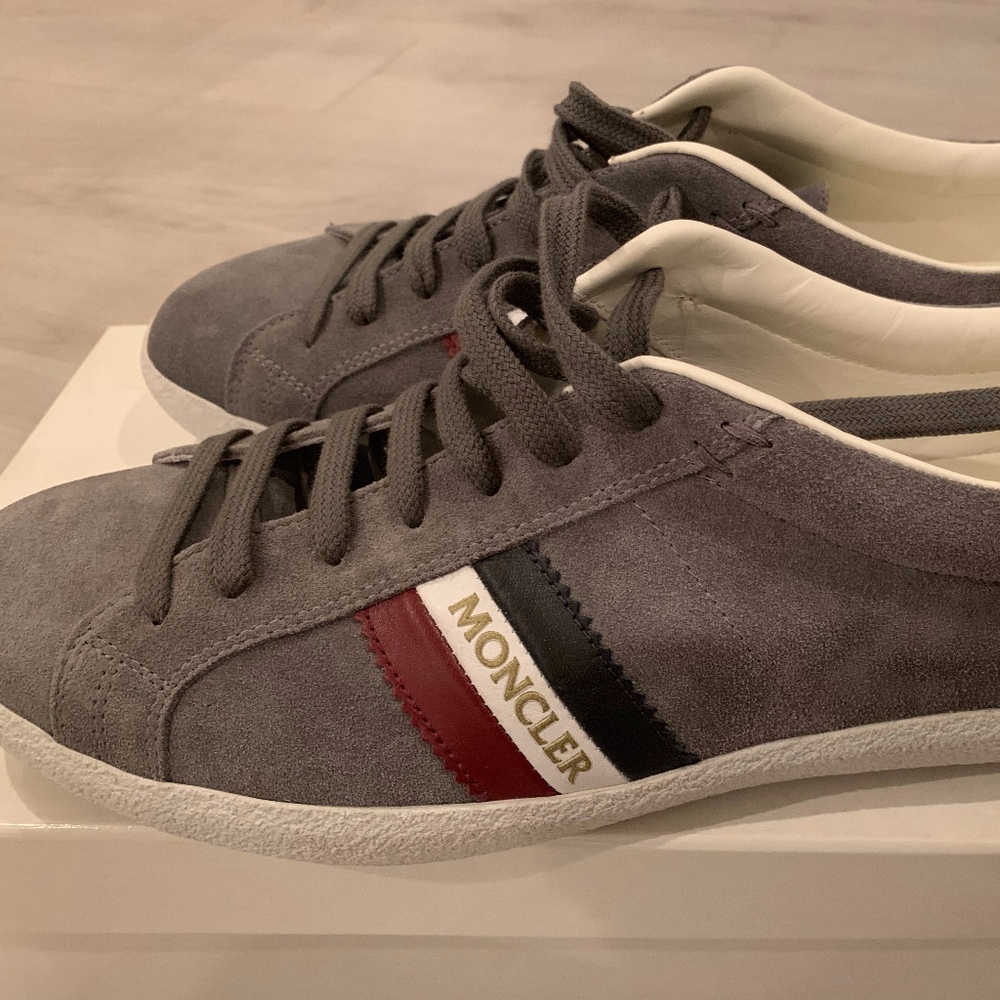 Moncler Le Monaco Grey Suede Shoes, M 44